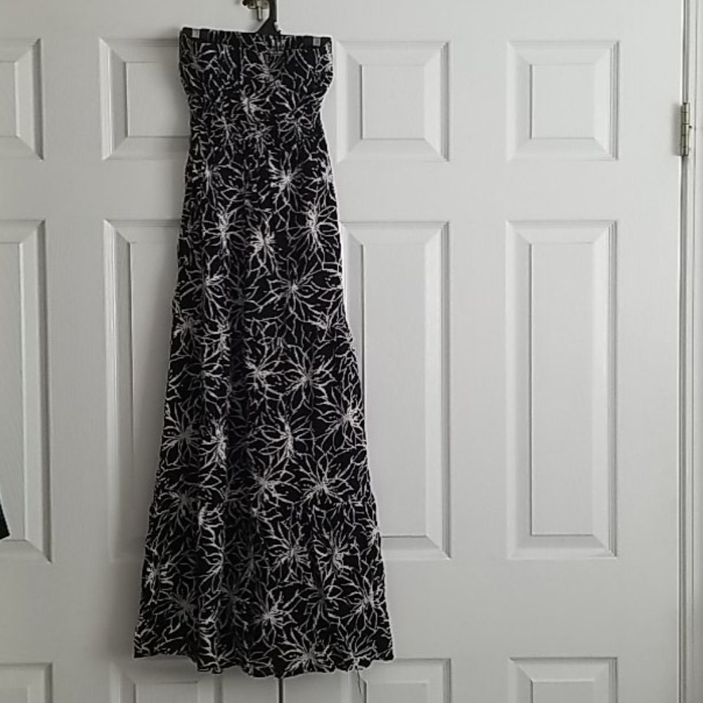 Aqua Long Strapless dress, XS